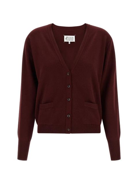 Maison Margiela V-neck cardigan - Red - zdjęcie produktu nr 1