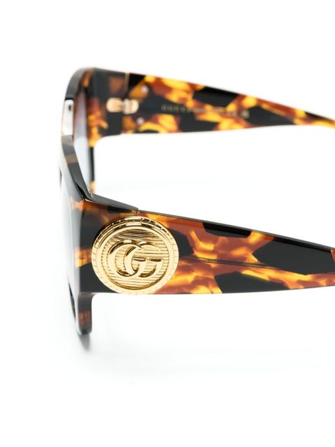 Gucci Eyewear tortoiseshell-effect oversize-frame sunglasses - Brown