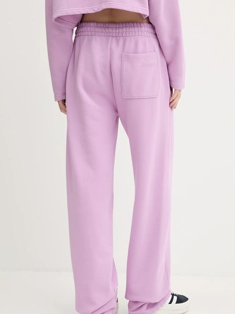 Hugo Blue spodnie dresowe bawełniane damskie kolor fioletowy gładkie 50545019