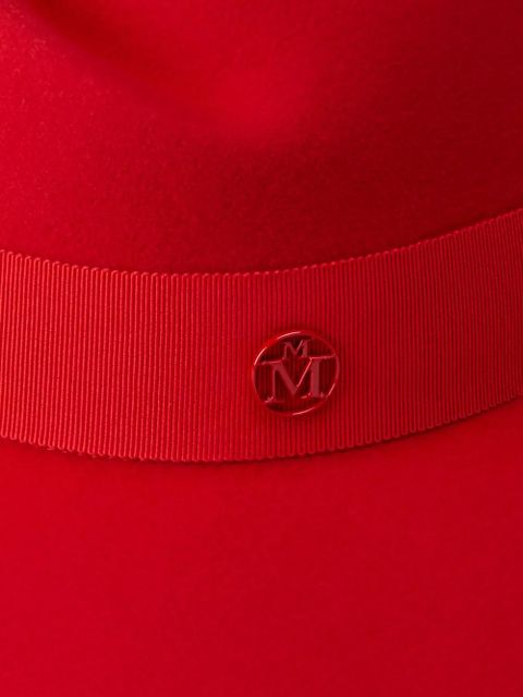 Maison Michel Virginie ribbon-detailed fedora hat - Red - zdjęcie produktu nr 2