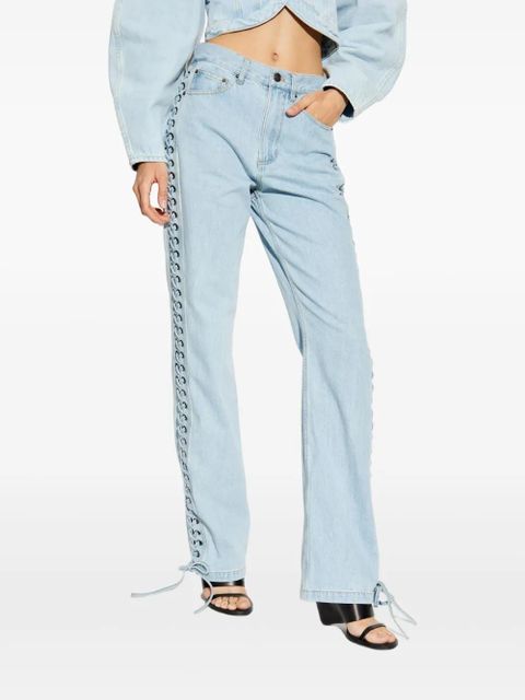 ROTATE BIRGER CHRISTENSEN lace-up detail jeans - Blue