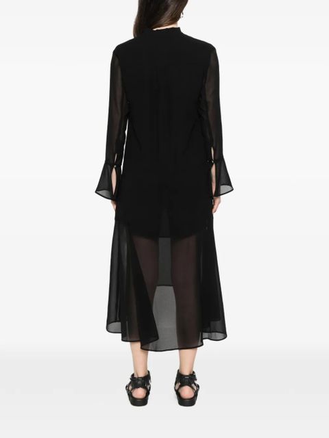 PINKO Georgette button front tie dress - Black