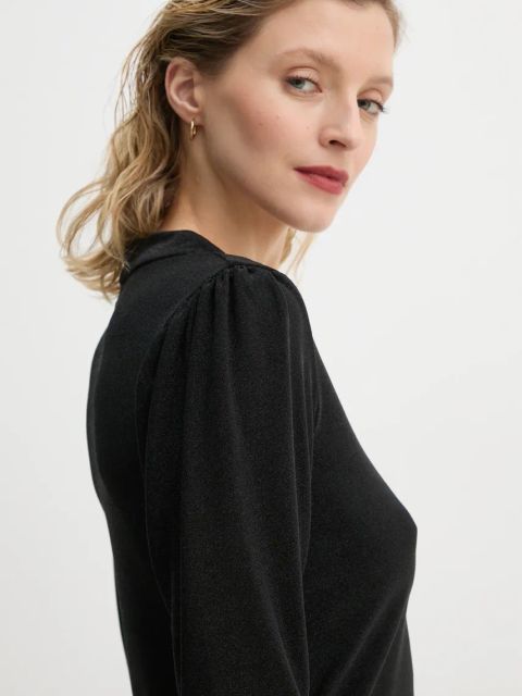 Bruuns Bazaar longsleeve damskie kolor czarny BBW4246