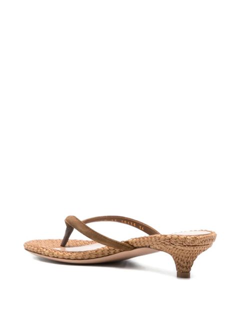 Gianvito Rossi 35mm woven heel sandals - Brown