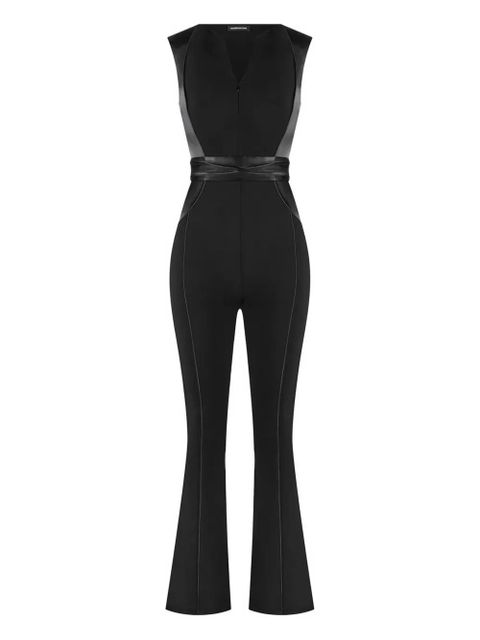 Manière De Voir satin-trim jumpsuit - Black - zdjęcie produktu nr 1