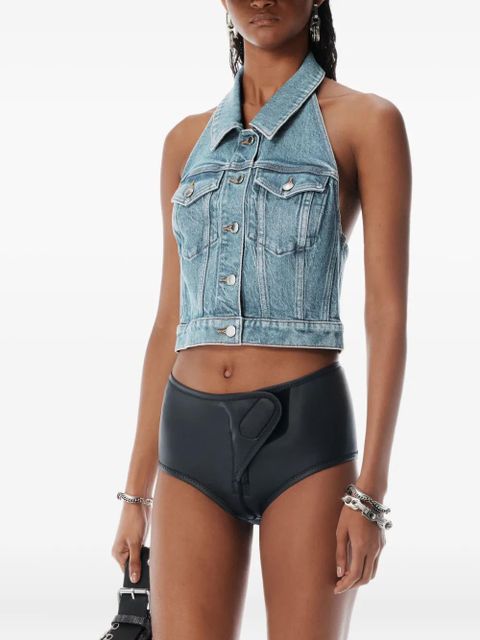 Alexander Wang halterneck denim vest - Blue
