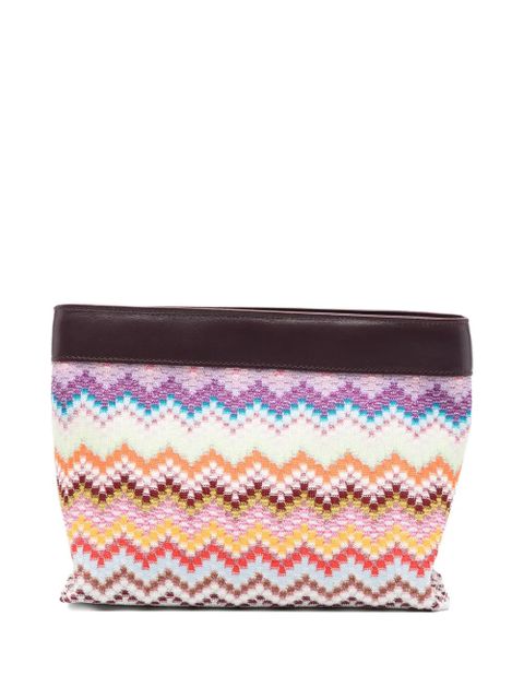 Missoni large Raschel zig zag clutch bag - Purple - zdjęcie produktu nr 1