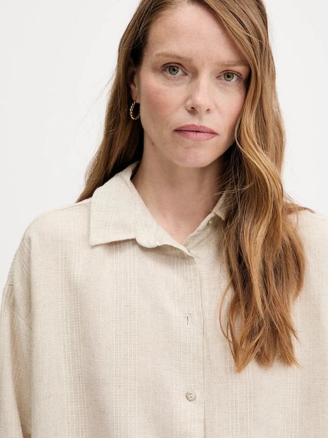 Answear Lab komplet lniany damski kolor beżowy