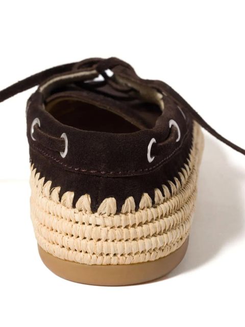 Miu Miu suede boat shoes - Brown