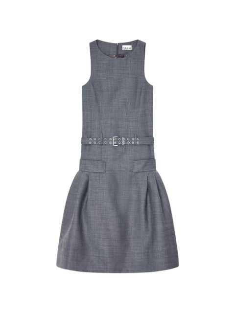 GANNI belted midi dress - Grey - zdjęcie produktu nr 1