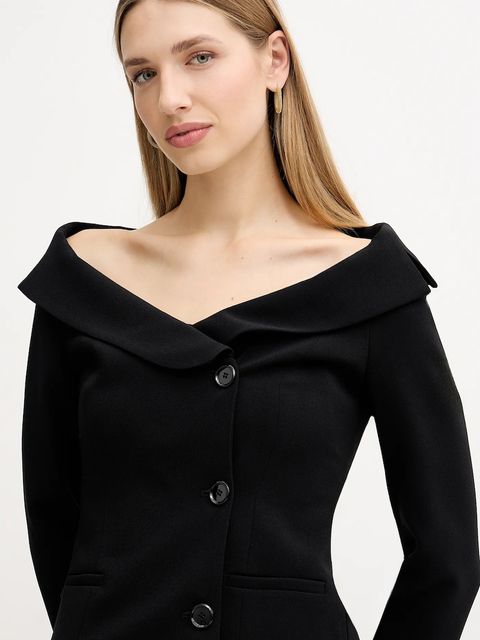 Pinko marynarka kolor czarny jednorzędowa gładka 106132 A304