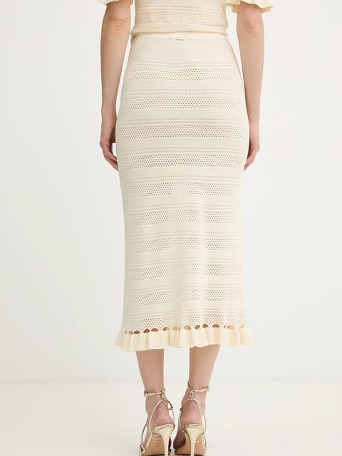 Twinset spódnica kolor beżowy maxi prosta 261TP3083 - zdjęcie produktu nr 2