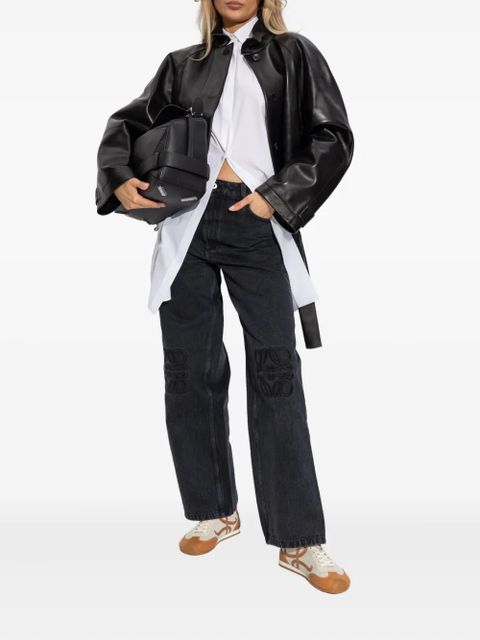 LOEWE belted nappa leather coat - Black - zdjęcie produktu nr 2