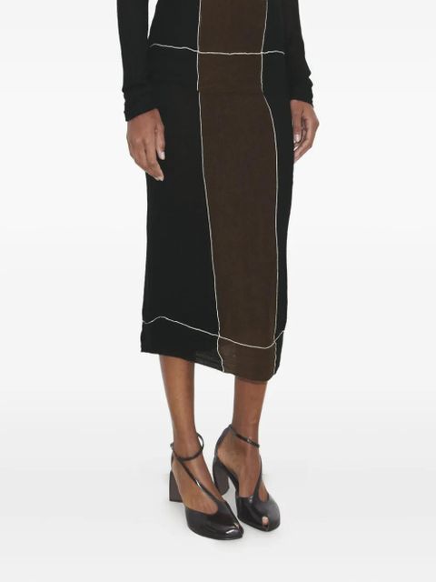 Tory Burch panelled midi skirt - Black