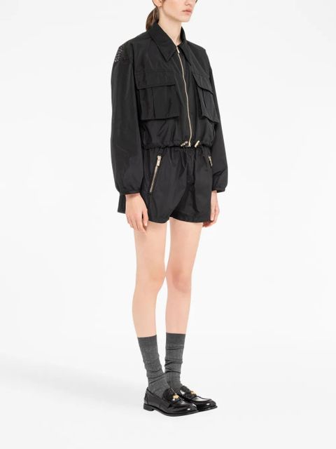 Miu Miu Technical-silk blouson jacket - Black
