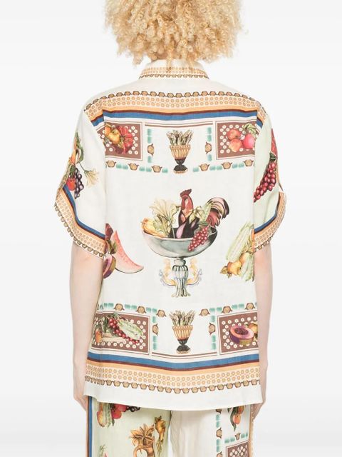 ALEMAIS Mercado fruit-print short-sleeve shirt - White