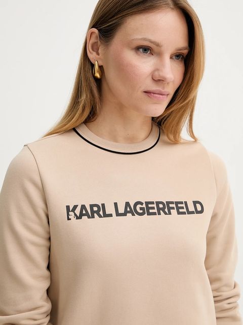 Karl Lagerfeld bluza damska kolor beżowy z nadrukiem A2W20066