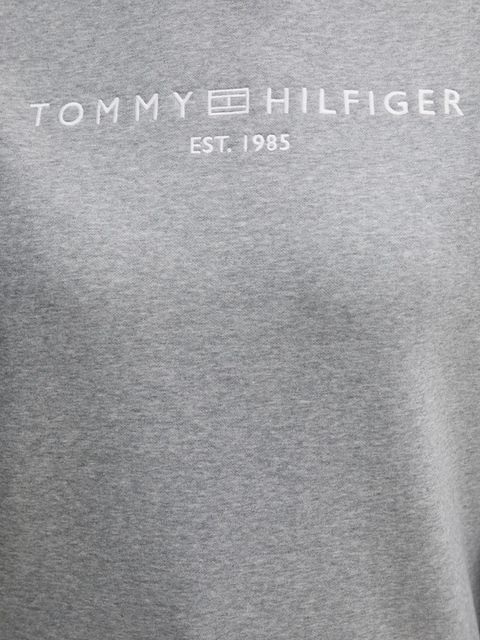 Tommy Hilfiger bluza damska kolor szary z kapturem z aplikacją WW0WW43598