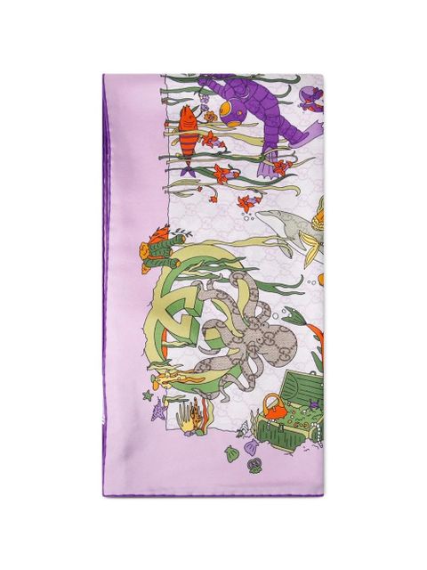 Gucci silk scarf - Purple - zdjęcie produktu nr 1