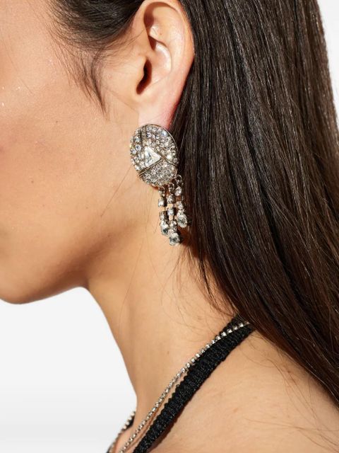 Alessandra Rich stone embellished drop earrings - Silver - zdjęcie produktu nr 2