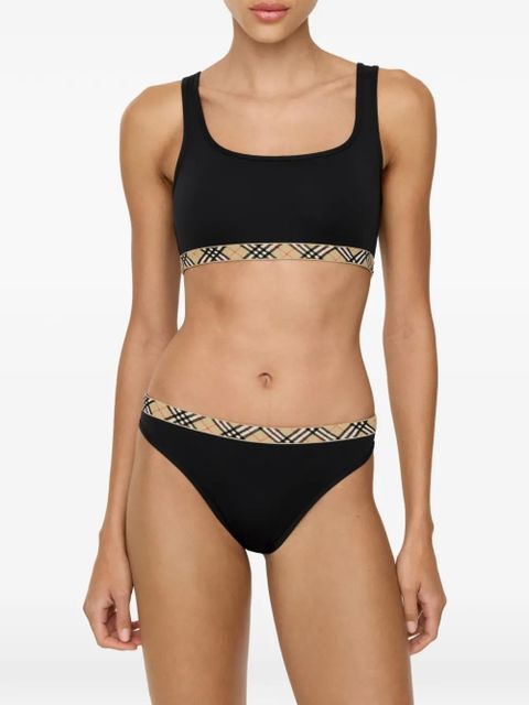 Burberry Check-trim bikini briefs - Black - zdjęcie produktu nr 2