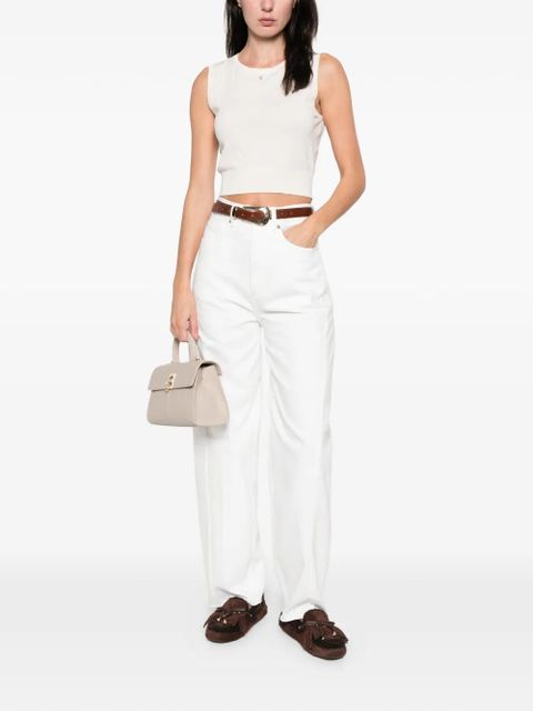 SANDRO round-neck logo-plaque tank top - Neutrals - zdjęcie produktu nr 2