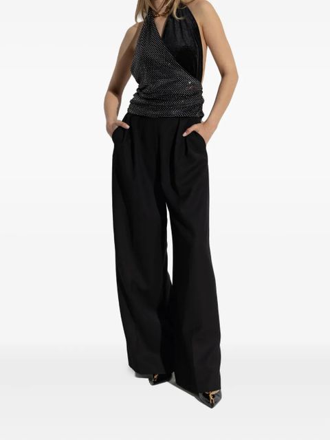 Balmain crystal-embellished halterneck top - Black