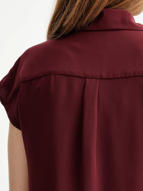 Calvin Klein bluzka damska kolor bordowy gładka LV044C199G