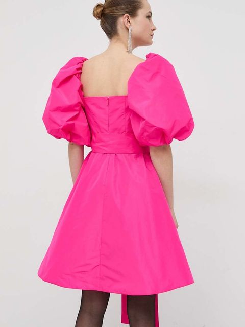 Pinko sukienka kolor różowy mini rozkloszowana