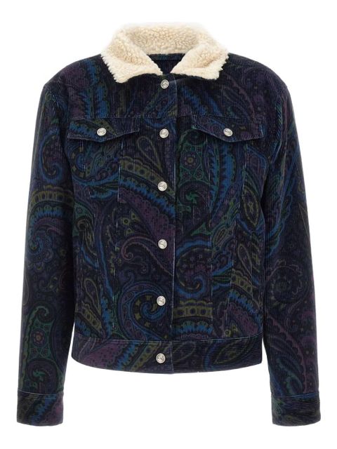 ETRO Giubbino paisley-print corduroy jacket - Blue - zdjęcie produktu nr 1