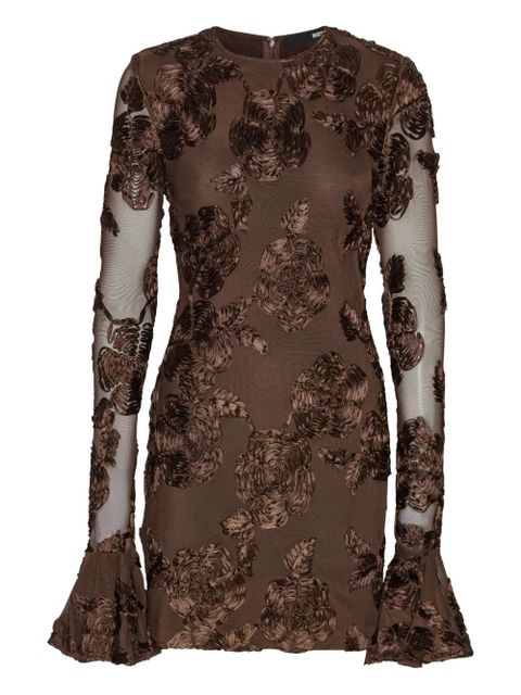 ROTATE BIRGER CHRISTENSEN floral mesh mini dress - Brown - zdjęcie produktu nr 1