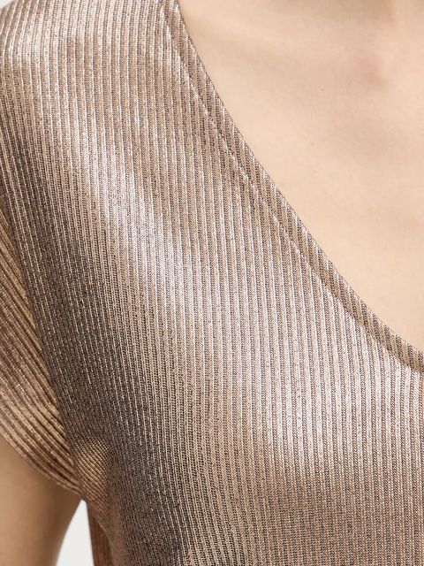 Morgan t-shirt damski kolor złoty DWHITE