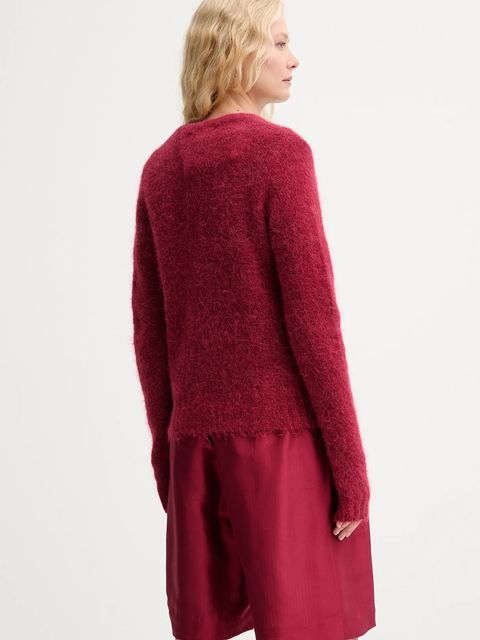 MUNTHE kardigan wełniany POVILLA damski kolor bordowy 252160025272 - zdjęcie produktu nr 2