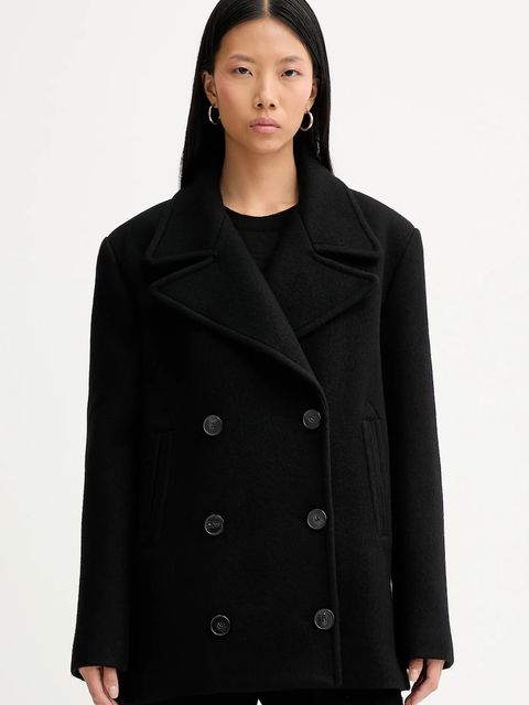 IRO płaszcz z dodatkiem wełny WM137CARIBE kolor czarny CARIBE - zdjęcie produktu nr 1