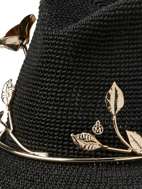 Maison Michel Neva leaf-detailed hat - Black - zdjęcie produktu nr 2
