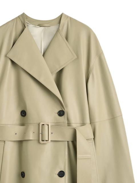 TOTEME collarless leather coat - Neutrals - zdjęcie produktu nr 2