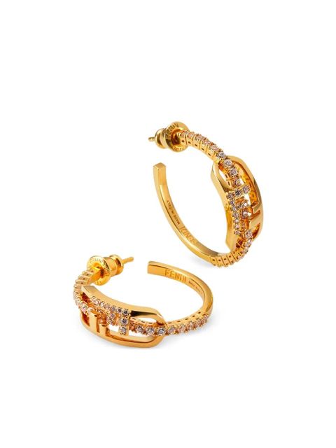 FENDI crystal-embellished earrings - Gold
