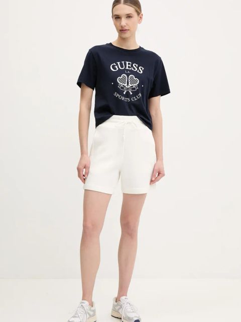 Guess t-shirt bawełniany damski kolor granatowy V5GI04 I3Z14