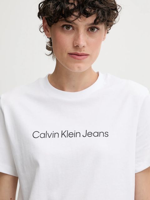 Calvin Klein Jeans t-shirt bawełniany damski kolor biały LV047C912G