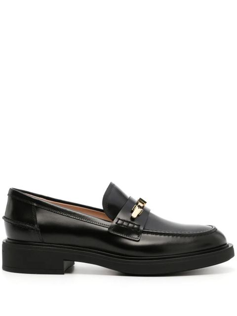 Gianvito Rossi buckle-detail leather loafers - Black - zdjęcie produktu nr 1