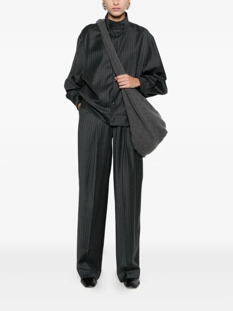 Aya Muse pinstriped bomber jacket - Grey