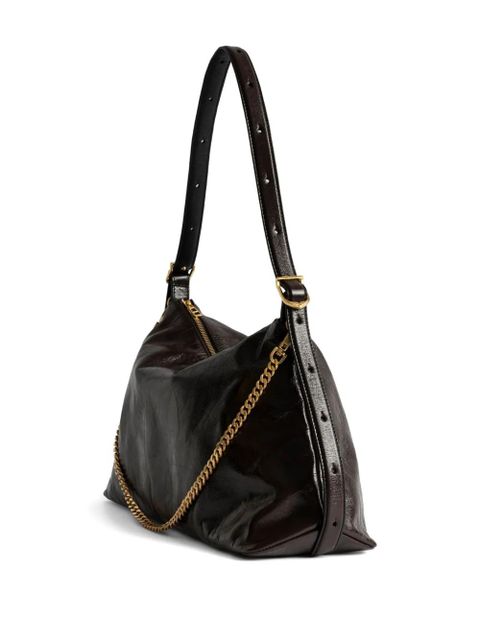 Zadig&Voltaire Jim chain-embellished shoulder bag - Brown