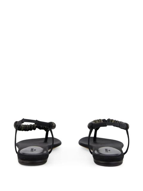 Le Monde Beryl beaded silk-satin sandals - Black
