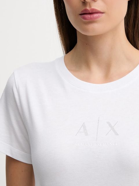 Armani Exchange t-shirt bawełniany damski kolor biały XW001459 AF10356