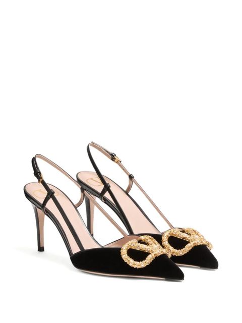 Valentino Garavani 80mm VLogo Signature slingback pumps - Black