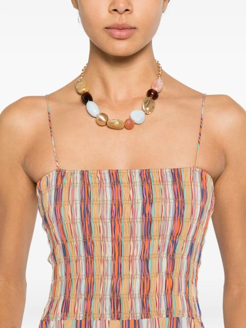 Faithfull the Brand Anniken Maxi striped smocked dress - Orange