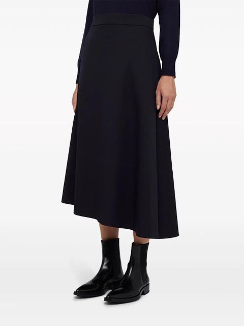 Jil Sander asymmetric midi skirt - Blue