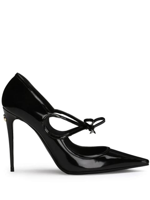 Dolce & Gabbana DNA ribbon-tie leather pumps - Black - zdjęcie produktu nr 1