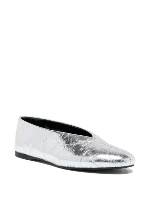 Proenza Schouler Tee crinkled ballet flats - Silver