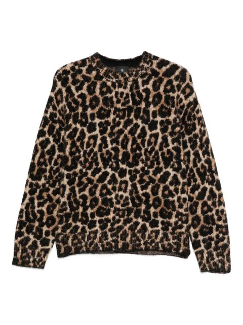 ANINE BING leopard-print crew-neck sweater - Black - zdjęcie produktu nr 1